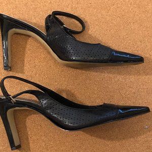 Franco Sarto leather heels with patent toe sz 11.